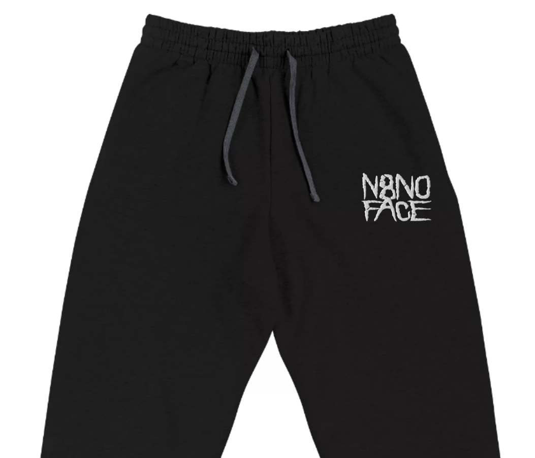 N8NOFACE Stacked Logo Embroidered Unisex Joggers (Black N8NOFACE Stacked Logo Embroidered Unisex Joggers (Black